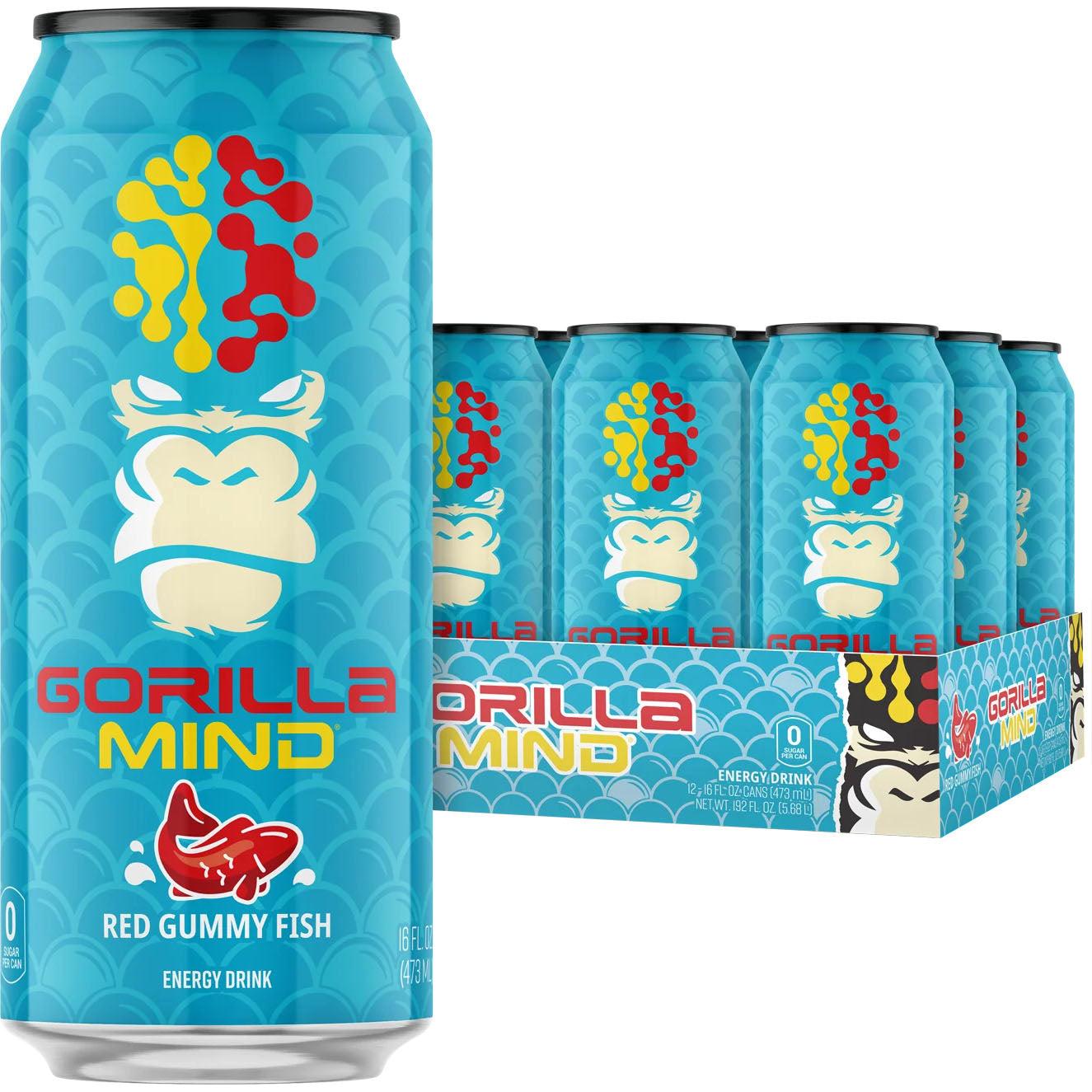 Gorilla Mind Energy Drink-Case (12 cans)-Red Gummy Fish-N101 Nutrition