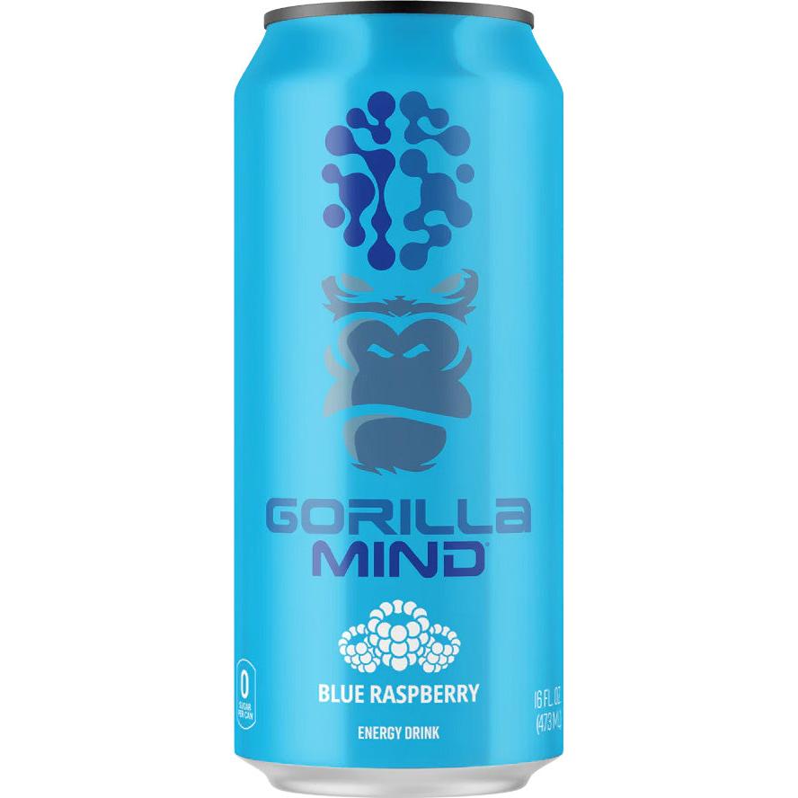 Gorilla Mind Energy Drink-Single (16 fl oz)-Blue Raspberry-N101 Nutrition