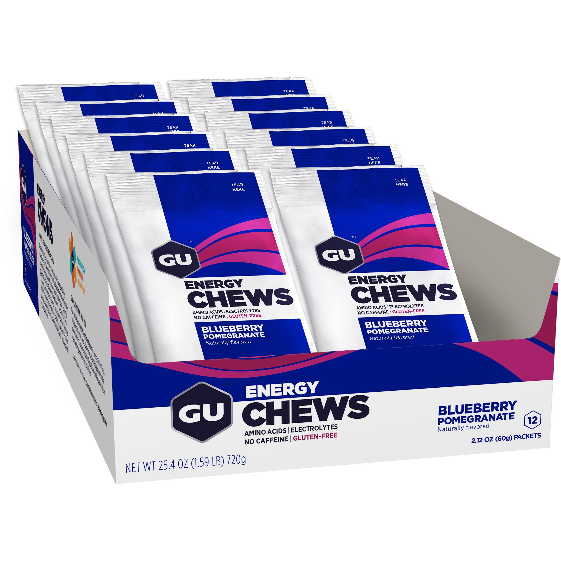 GU Energy Chews-Box (12 packs)-Blueberry Pomegranate-N101 Nutrition