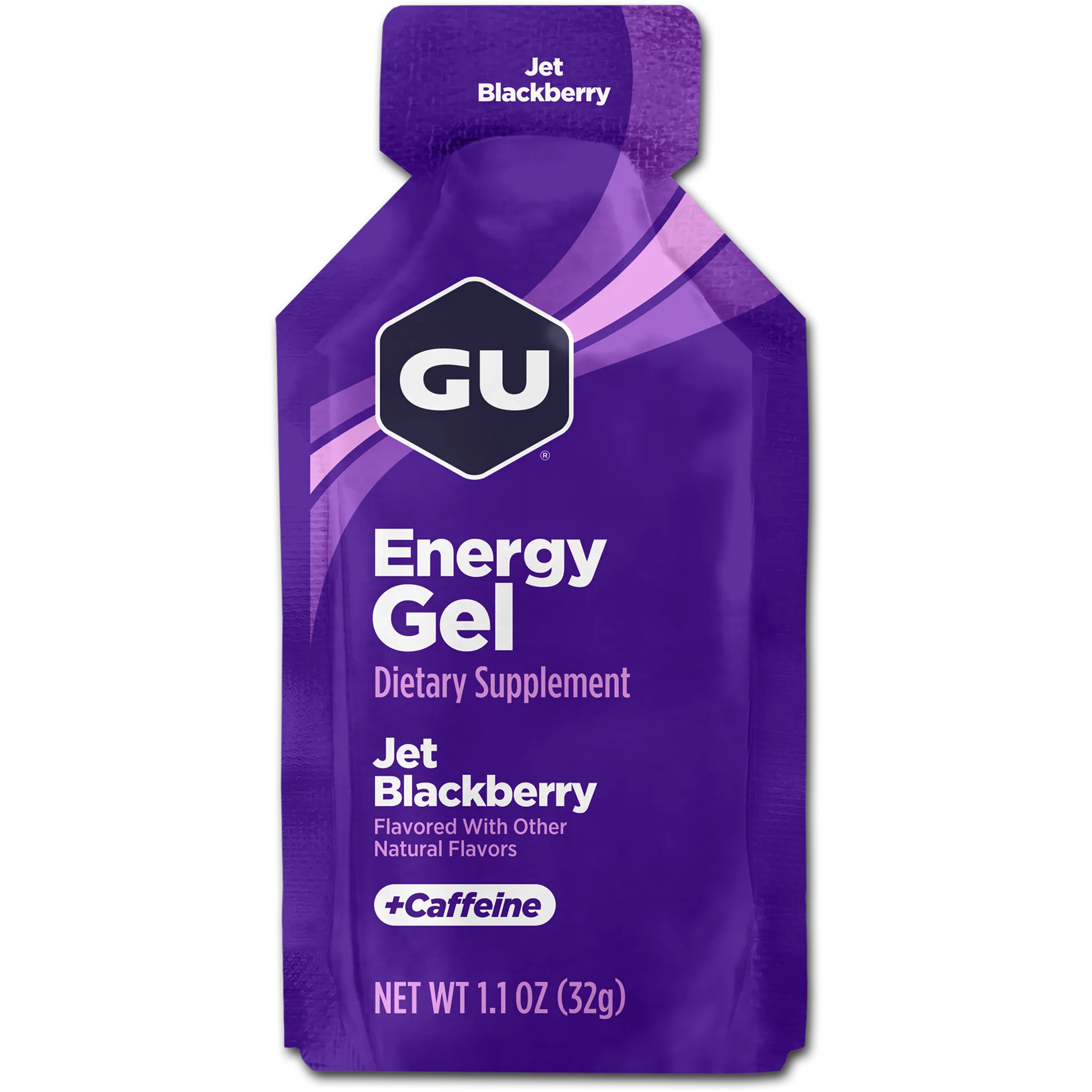 GU Energy Gel-Single 1.1 oz (32 g)-Jet Blackberry-N101 Nutrition