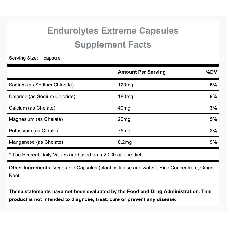 Hammer Nutrition Endurolytes Extreme-120 capsules-N101 Nutrition