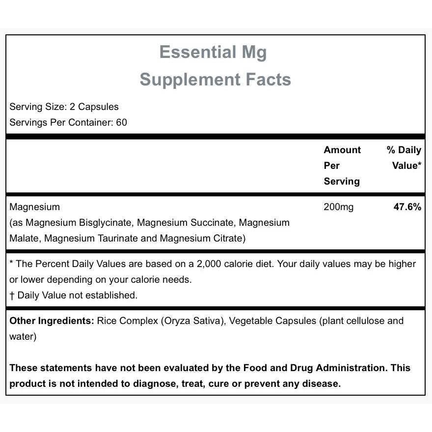 Hammer Nutrition Essential Mg-120 capsules-N101 Nutrition