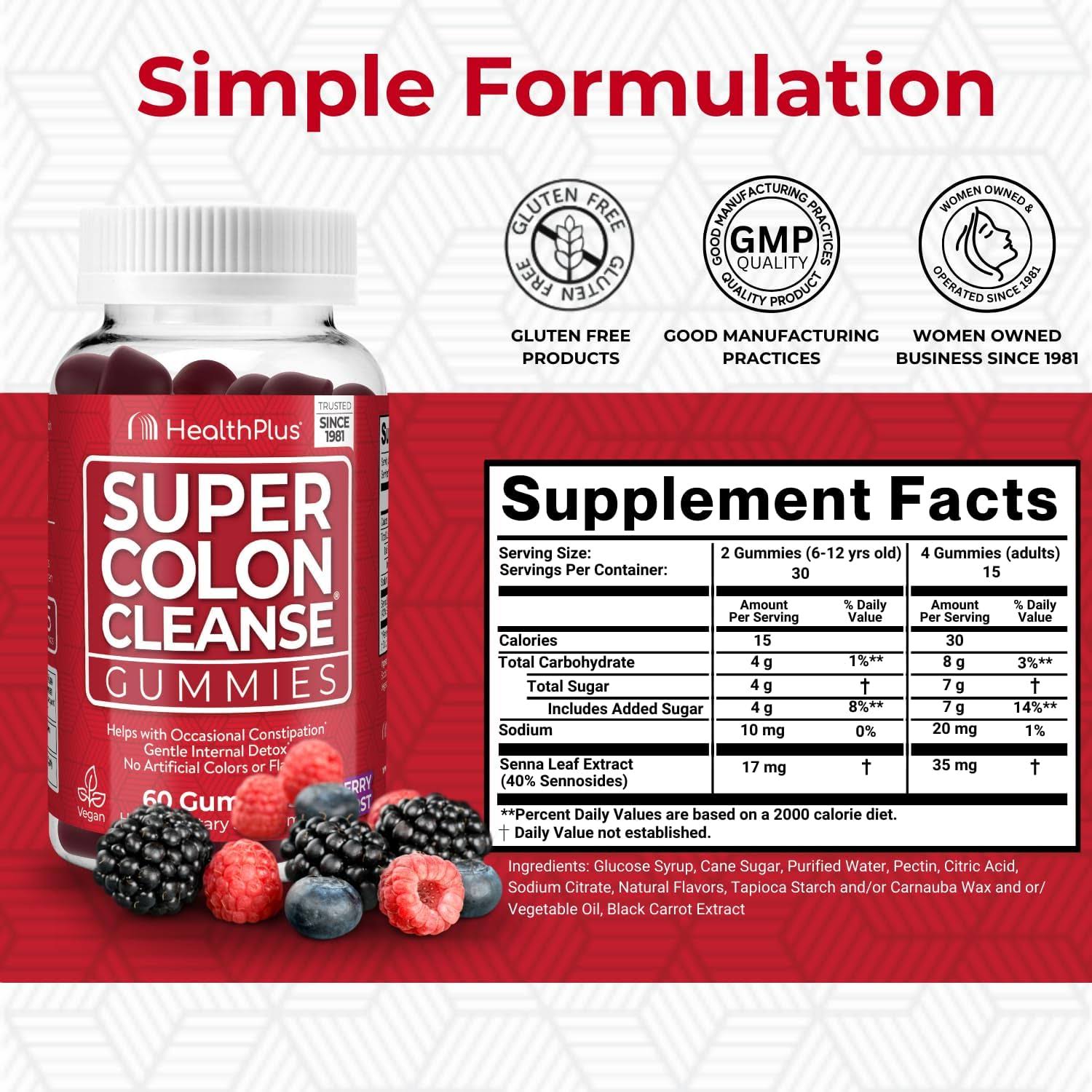 Health Plus Super Colon Cleanse Gummies-N101 Nutrition