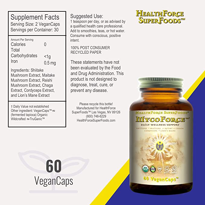 Healthforce SuperFoods MycoForce Immunity-60 VeganCaps-N101 Nutrition