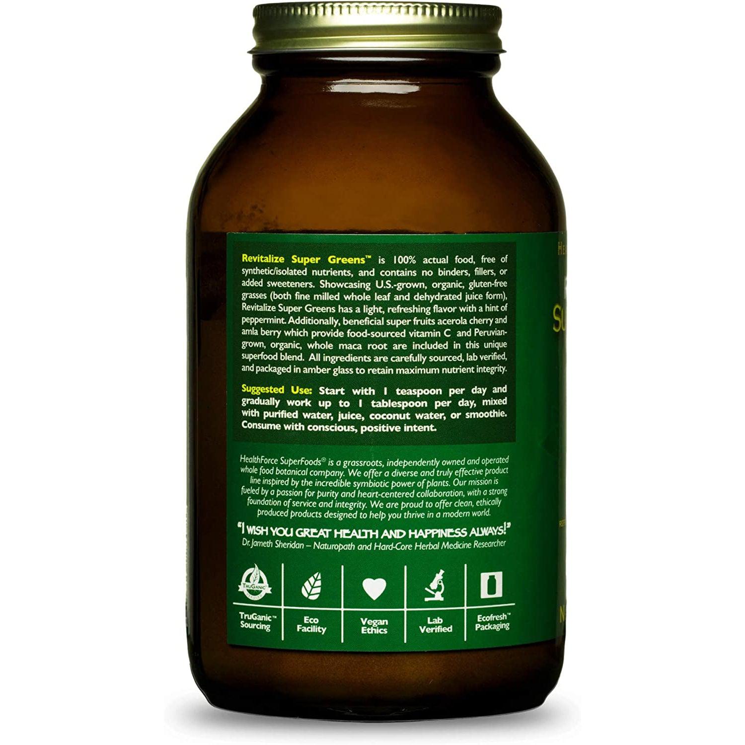 HealthForce SuperFoods Revitalize SuperGreens-8 oz (227 g)-N101 Nutrition