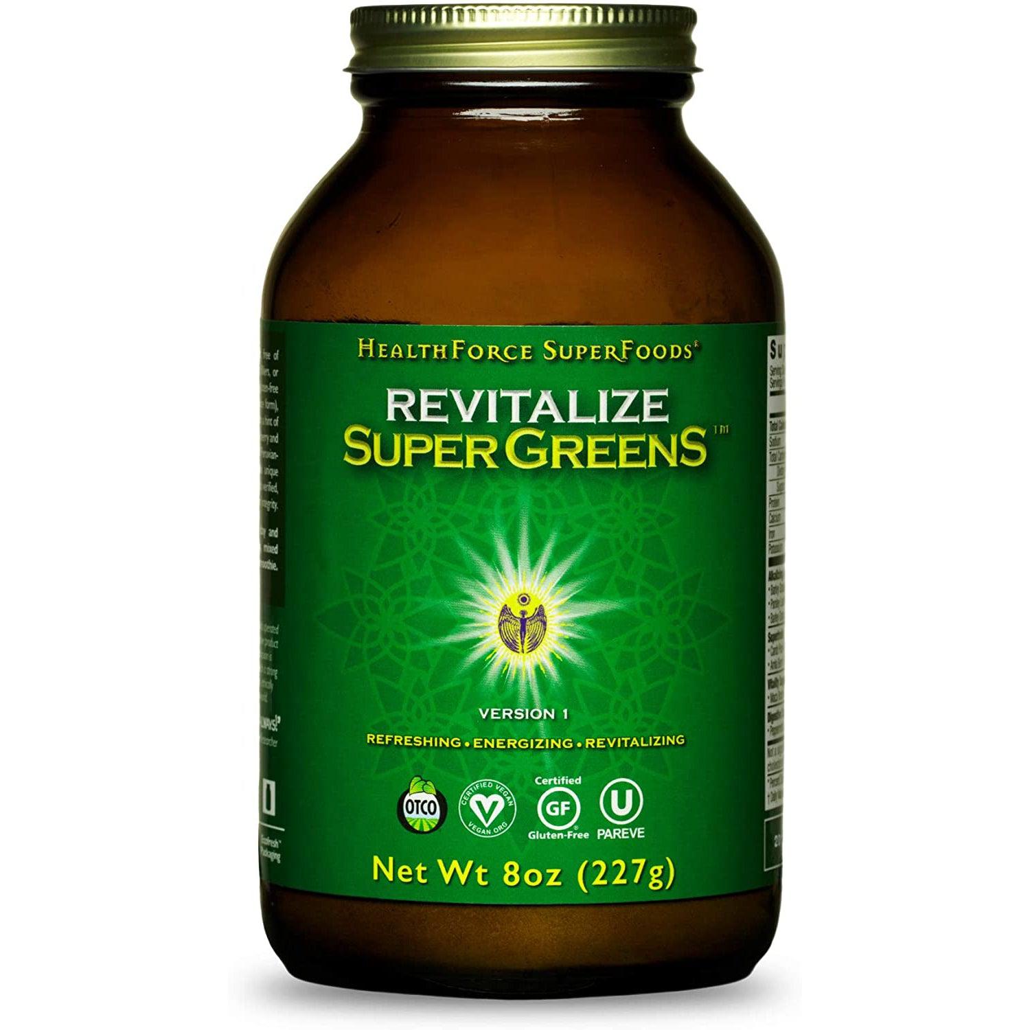 HealthForce SuperFoods Revitalize SuperGreens-8 oz (227 g)-N101 Nutrition