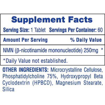 Hi-Tech Pharmaceuticals NMN 250 mg-60 tablets-N101 Nutrition