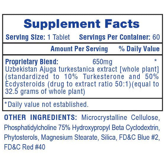 Hi-Tech Pharmaceuticals Turkesterone 650™-60 tablets-N101 Nutrition