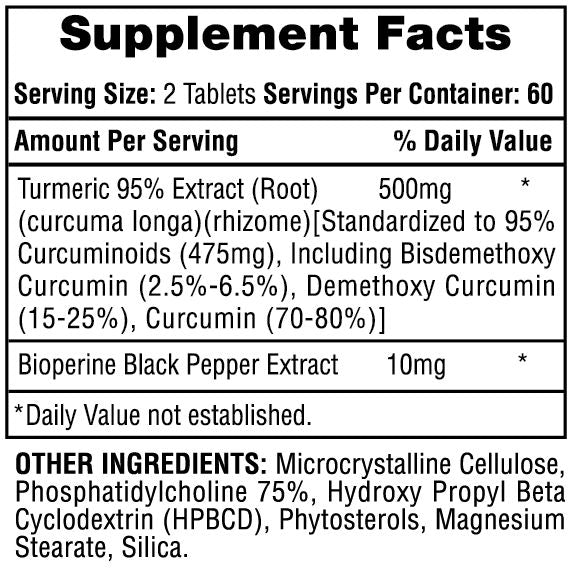 Hi-Tech Pharmaceuticals Turmeric 95-120 tablets-N101 Nutrition