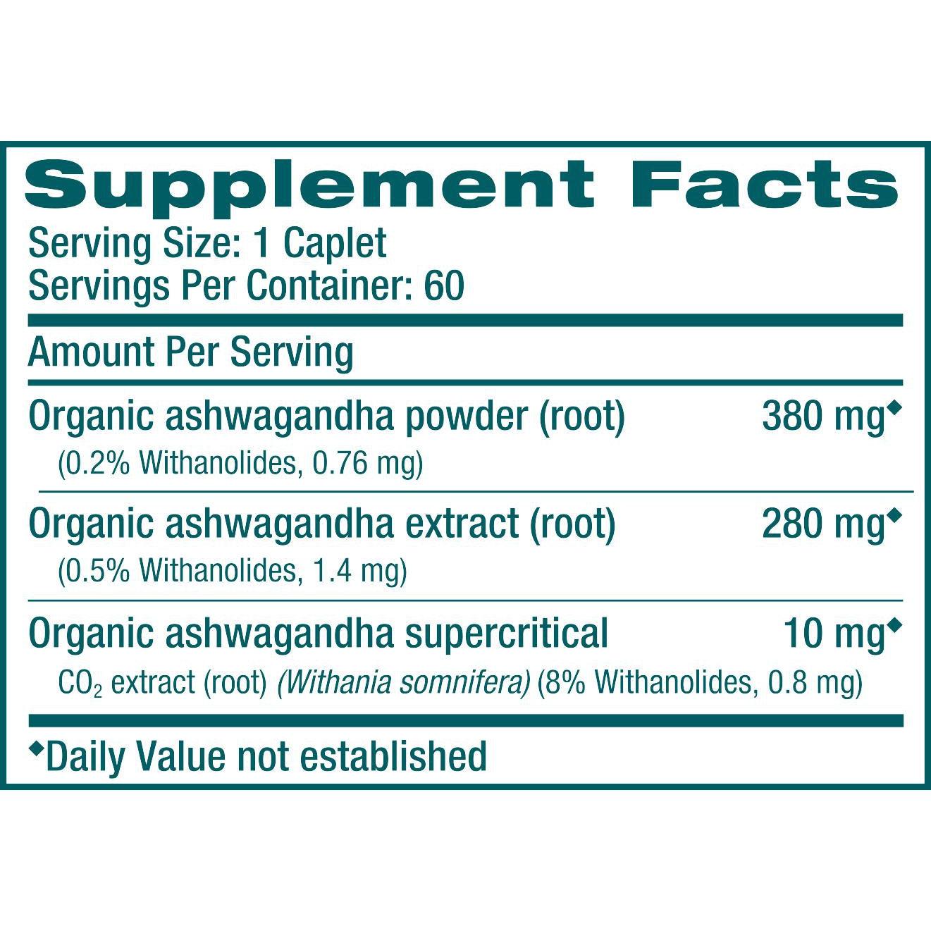 Himalaya Ashwagandha (Organic)-60 caplets-N101 Nutrition