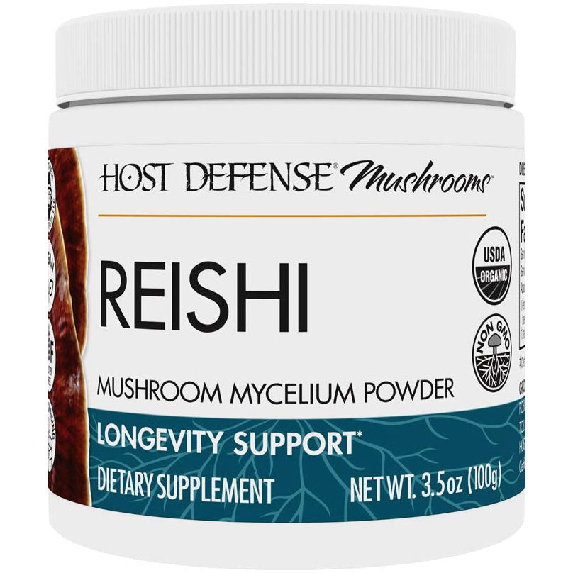 Host Defense Reishi Mushroom Mycelium Powder-3.5 oz (100 g)-N101 Nutrition