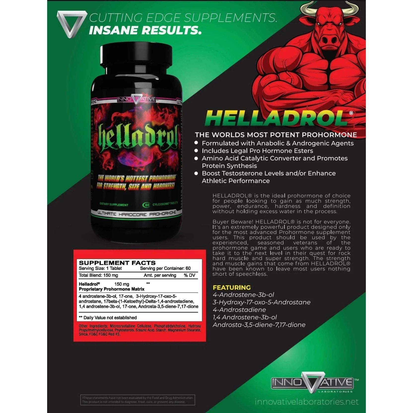 Innovative Laboratories Helladrol-60 Cyclosome™ tablets-N101 Nutrition