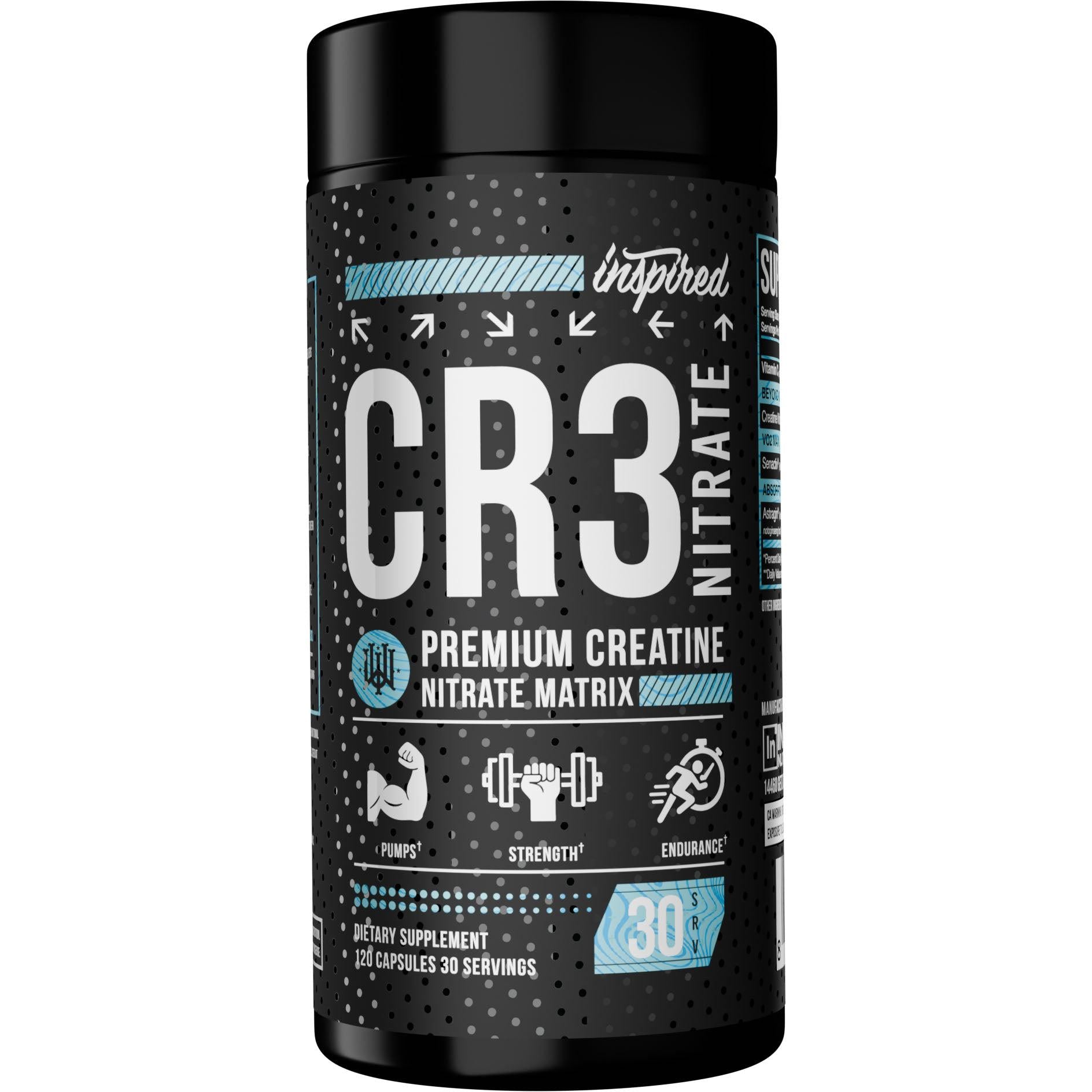 Inspired CR3 Premium Creatine Nitrate Matrix-120 capsules-N101 Nutrition