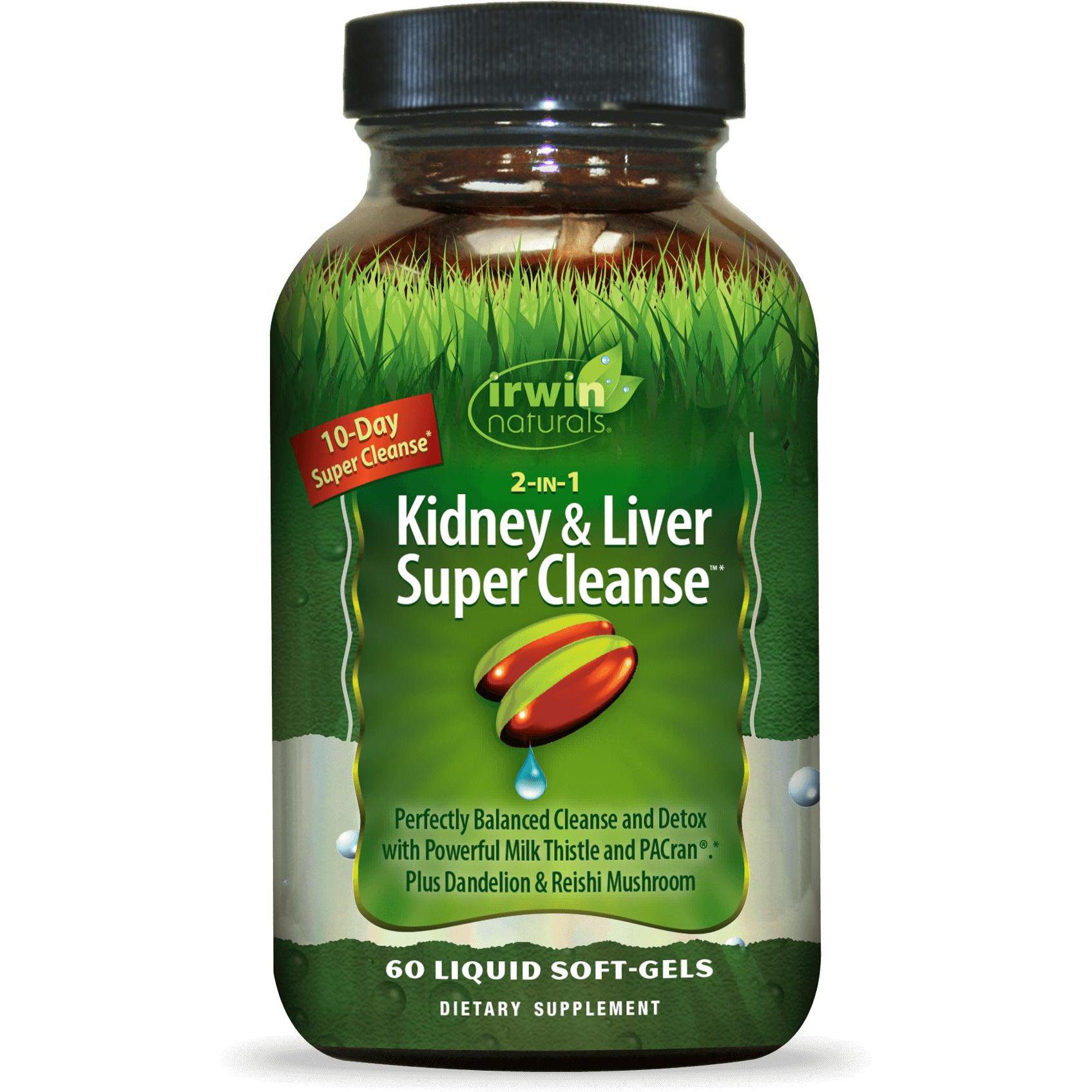 Irwin Naturals 2-IN-1 Kidney & Liver Super Cleanse-60 liquid soft-gels-N101 Nutrition