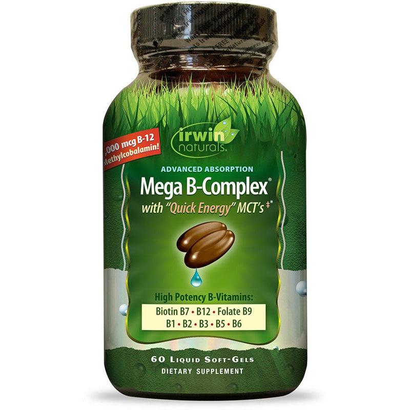 Irwin Naturals Advanced Absorption Mega B-Complex-60 liquid soft-gels-N101 Nutrition