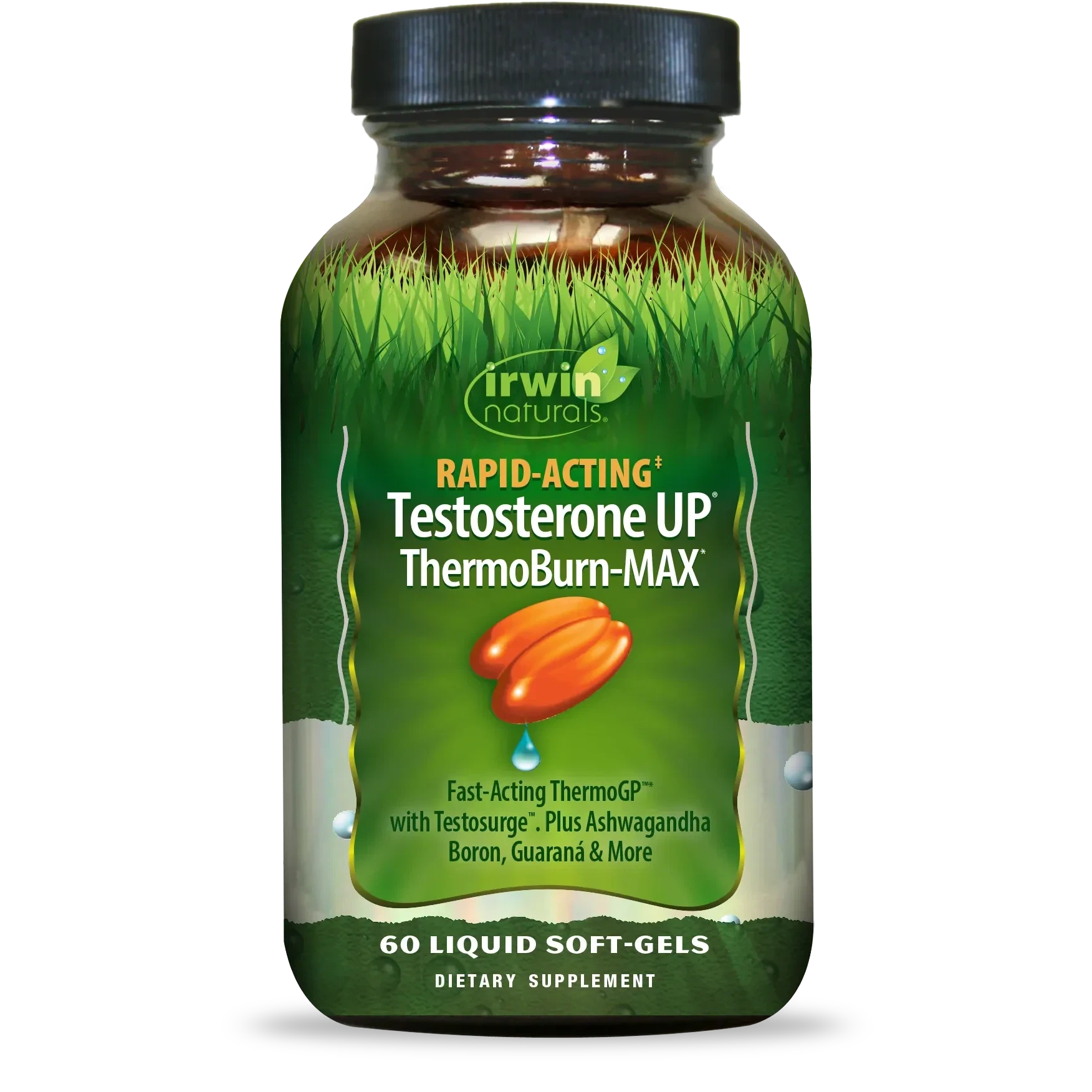 Irwin Naturals Rapid-Acting Testosterone UP ThermoBurn-MAX-60 liquid soft-gels-N101 Nutrition