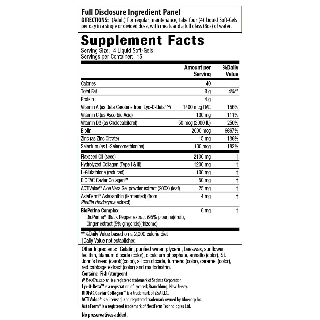 Irwin Naturals Type I, II & III Collagen Peptides + Astaxanthin-60 liquid soft-gels-N101 Nutrition