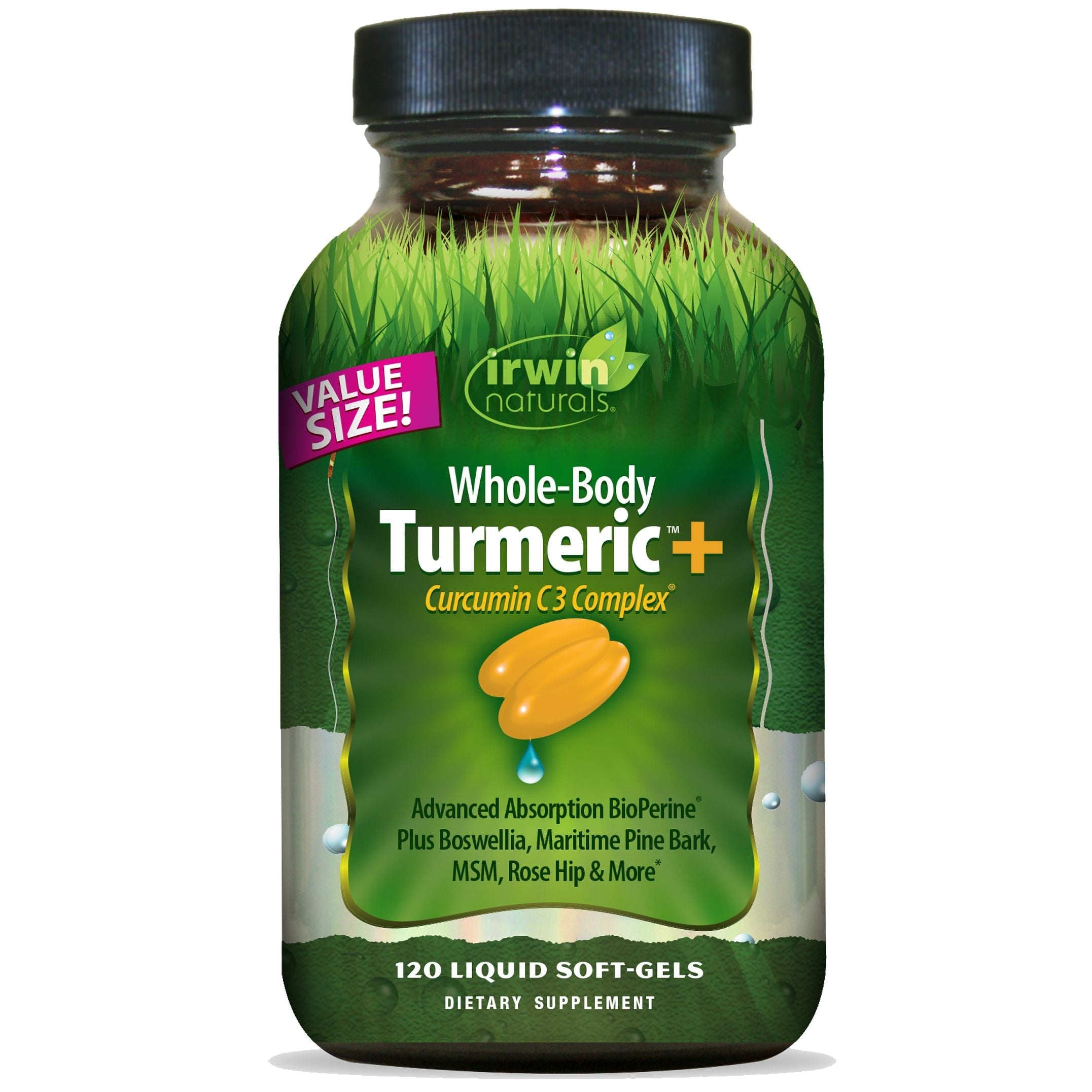 Irwin Naturals Whole-Body Turmeric + Curcumin C3 Complex VALUE SIZE-120 liquid soft-gels-N101 Nutrition