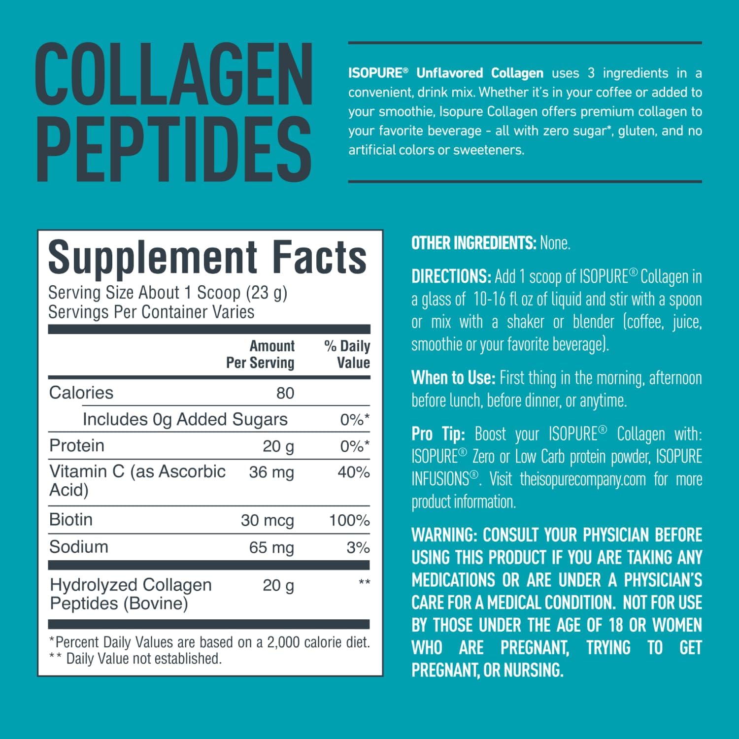 Isopure Collagen Peptides-N101 Nutrition