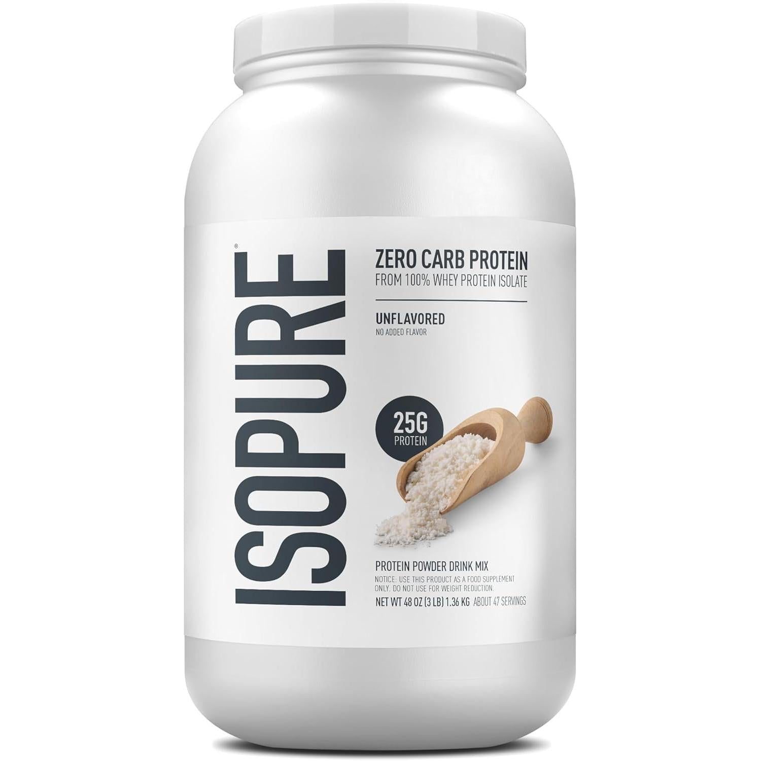 Isopure Zero Carb Protein Unflavored-3 lbs-N101 Nutrition