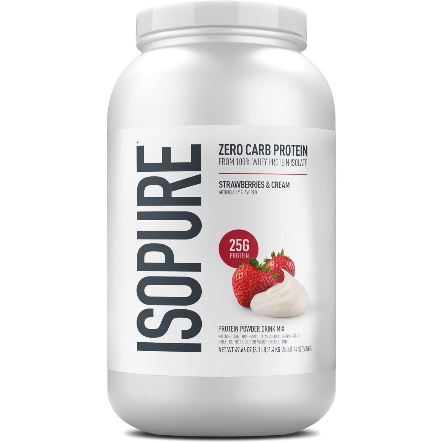 Isopure Zero/Low Carb Protein-3 lbs-Strawberries & Cream-N101 Nutrition