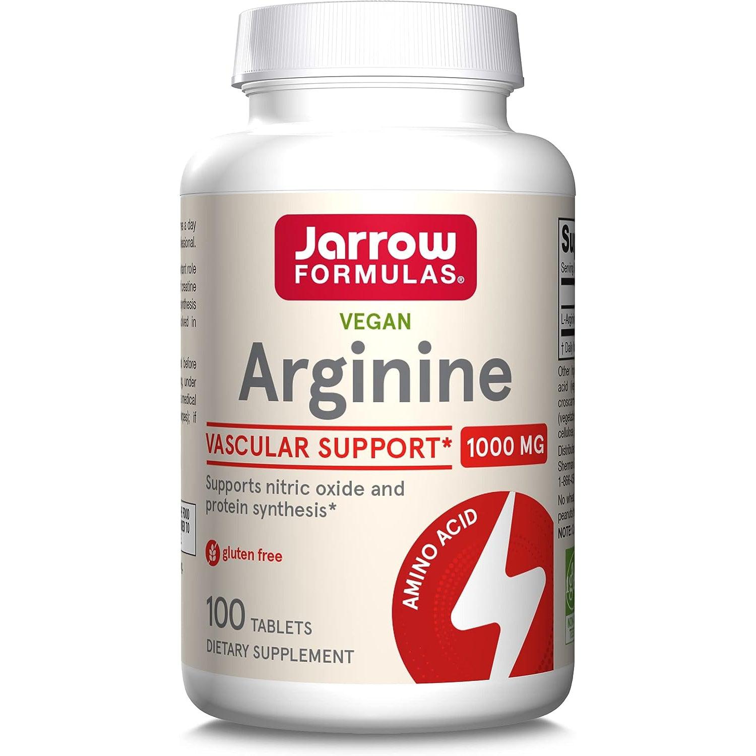 Jarrow Formulas Arginine 1000 mg-100 tablets-N101 Nutrition