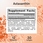 Jarrow Formulas Astaxanthin 12 mg-30 softgels-N101 Nutrition