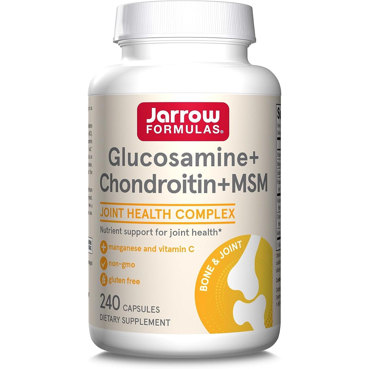 Jarrow Formulas Glucosamine + Chondroitin + MSM-240 capsules-N101 Nutrition