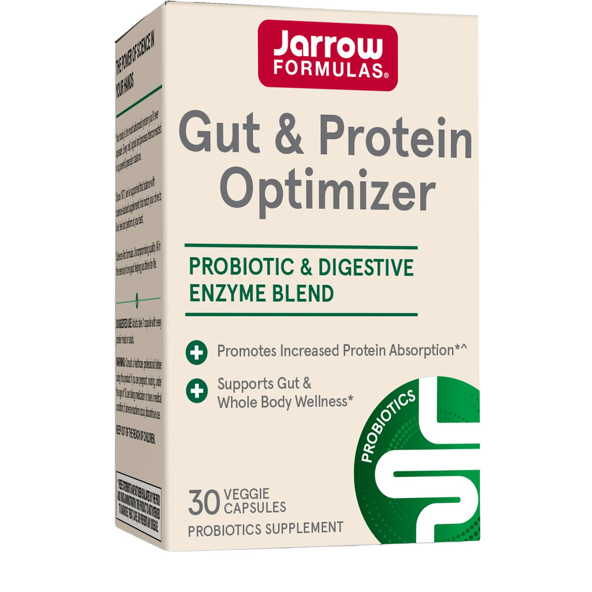 Jarrow Formulas Gut & Protein Optimizer-30 veggie capsules-N101 Nutrition