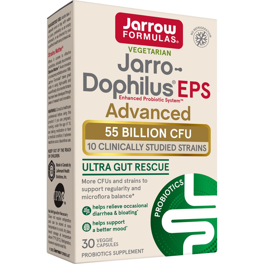 Jarrow Formulas Jarro-Dophilus EPS® Advanced 55 Billion CFU-30 veggie capsules-N101 Nutrition