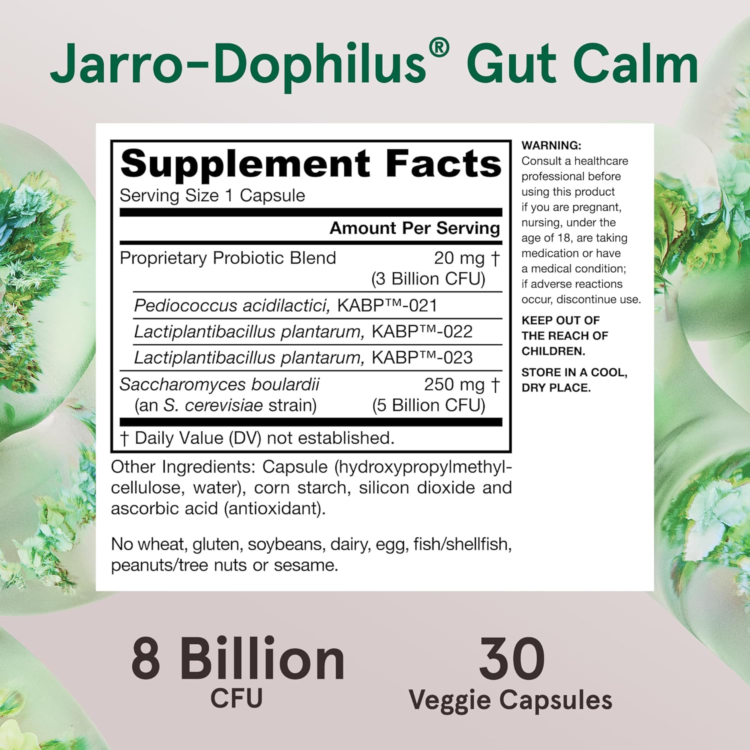 Jarrow Formulas Jarro-Dophilus® Gut Calm-30 veggie capsules-N101 Nutrition