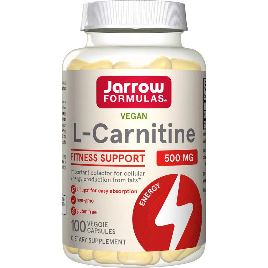 Jarrow Formulas L-Carnitine 500 mg (Veggie Licaps)-100 veggie capsules-N101 Nutrition