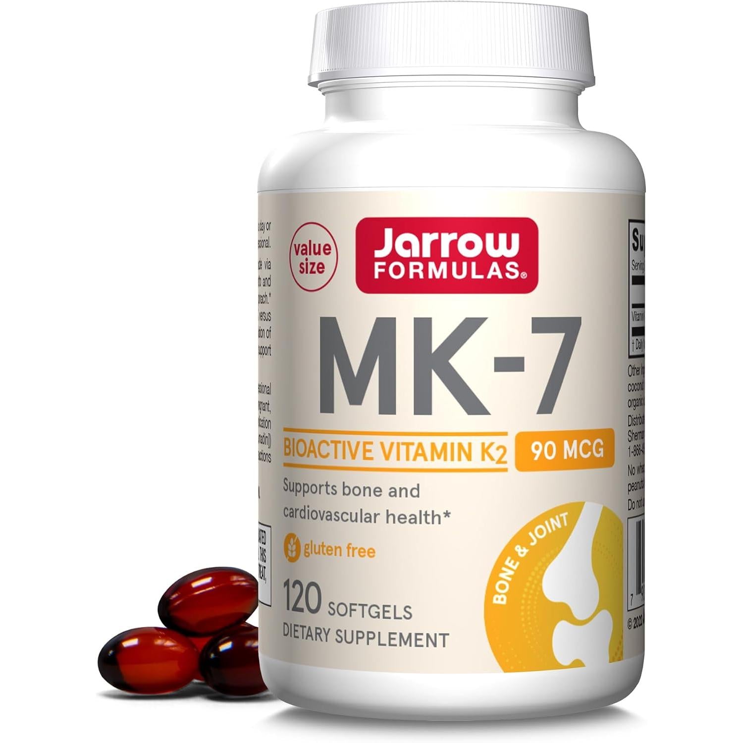 Jarrow Formulas MK-7 - 90 mcg-120 softgels-N101 Nutrition