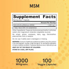 Jarrow Formulas MSM 1000 mg-100 veggie capsules-N101 Nutrition