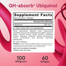 Jarrow Formulas QH-absorb Ubiquinol 100 mg-60 softgels-N101 Nutrition