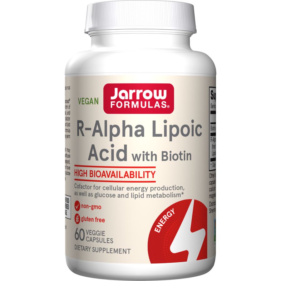 Jarrow Formulas R-Alpha Lipoic Acid with Biotin-60 veggie capsules-N101 Nutrition