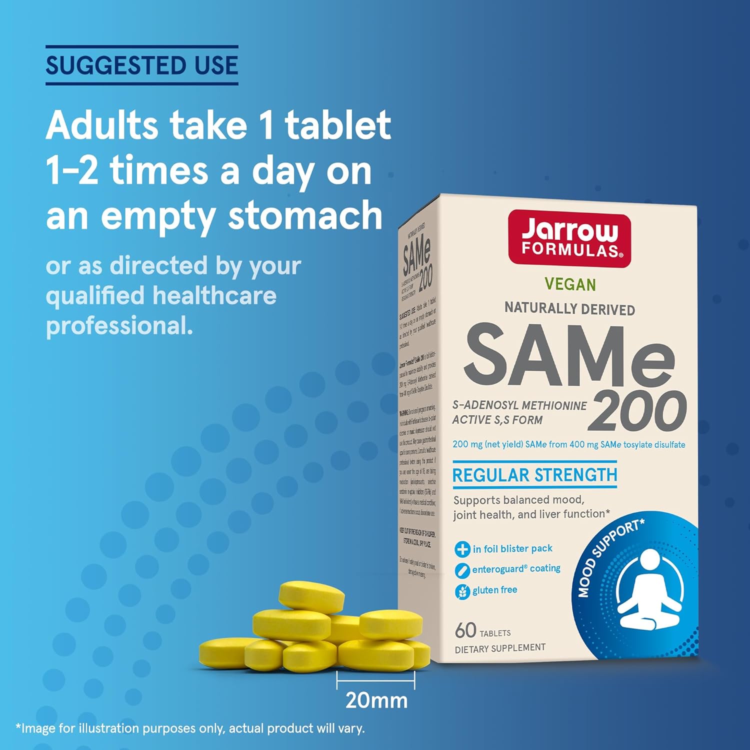 Jarrow Formulas SAM-e 200-60 tablets-N101 Nutrition