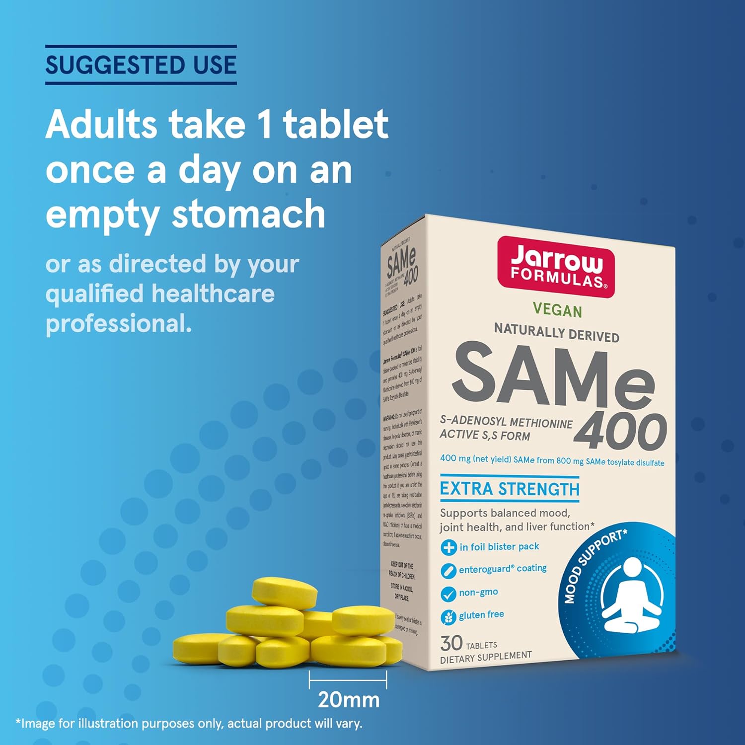 Jarrow Formulas SAM-e 400-30 tablets-N101 Nutrition