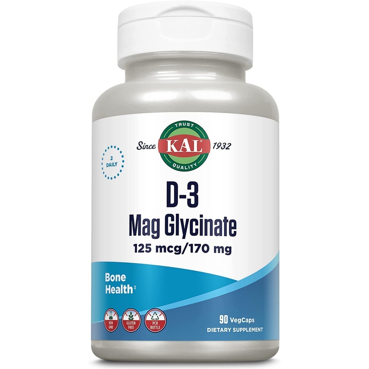 KAL D-3 Mag Glycinate 125 mcg/170 mg-90 VegCaps-N101 Nutrition