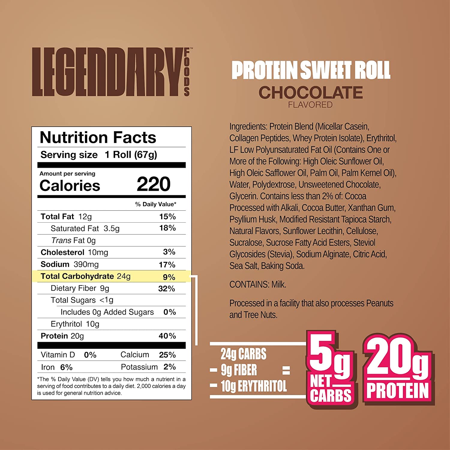 Legendary Foods Protein Sweet Rolls-N101 Nutrition