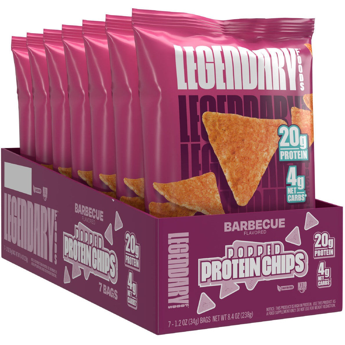 Legendary Popped Protein Chips-1 Case (7 bags)-Barbecue-N101 Nutrition