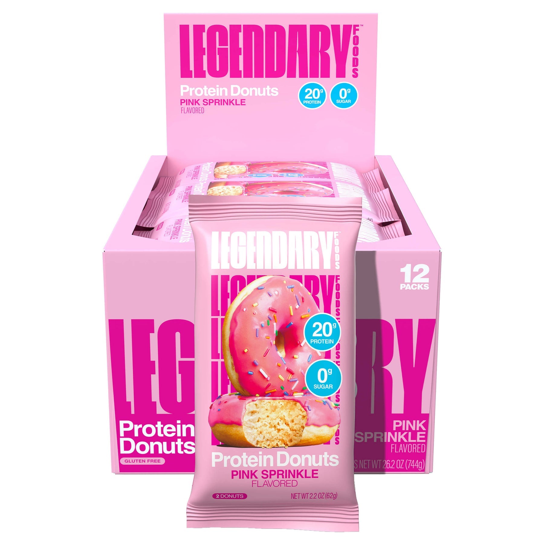 Legendary Protein Donuts-Box (12 packs)-Pink Sprinkle-N101 Nutrition