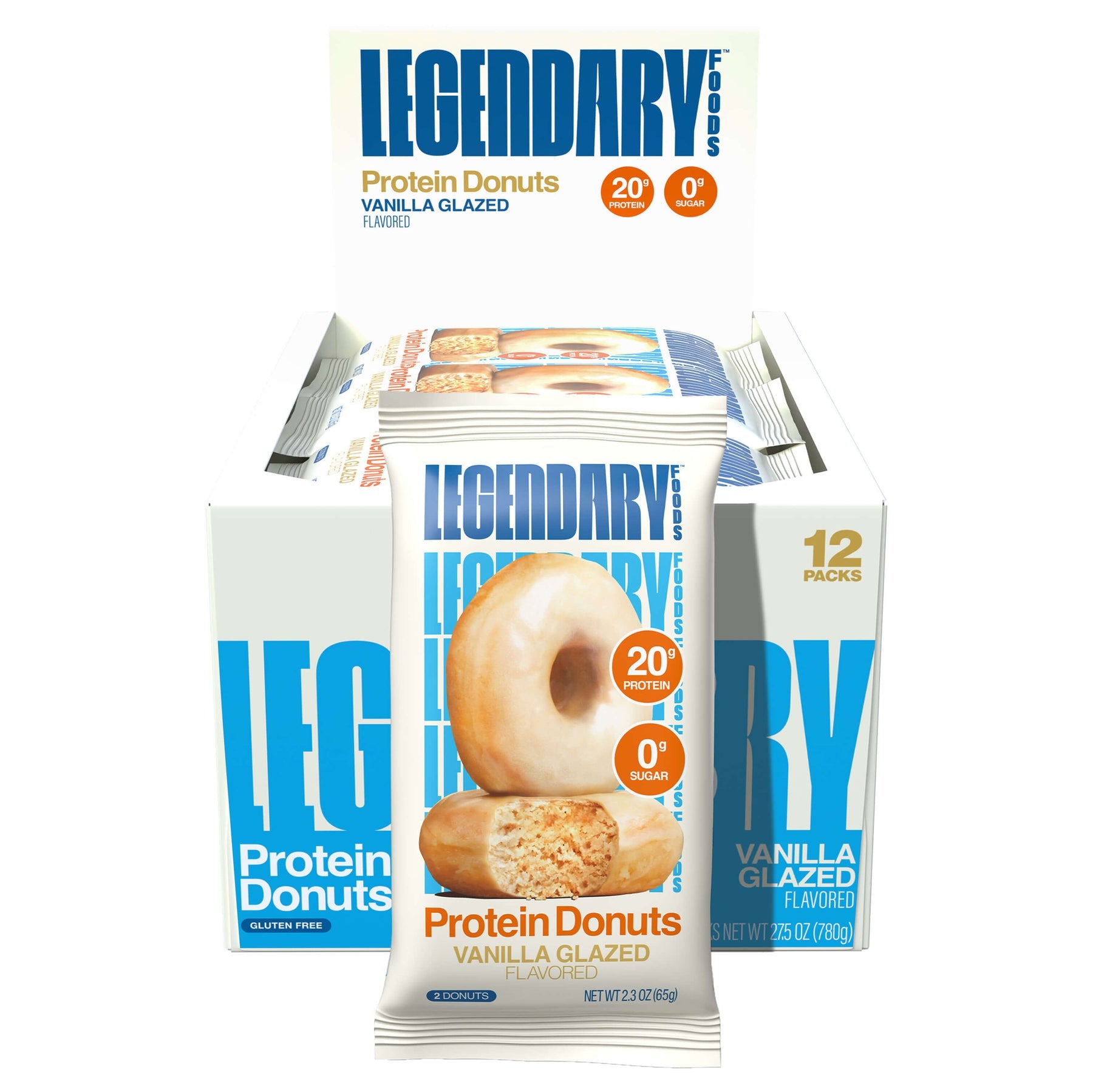 Legendary Protein Donuts-Box (12 packs)-Vanilla Glazed-N101 Nutrition