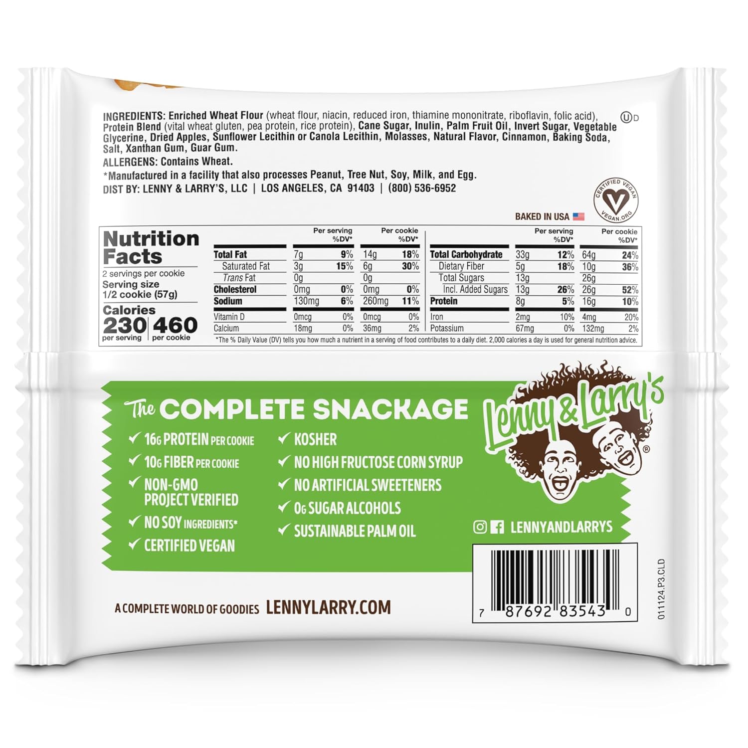 Lenny & Larry’s The Complete Cookie-N101 Nutrition