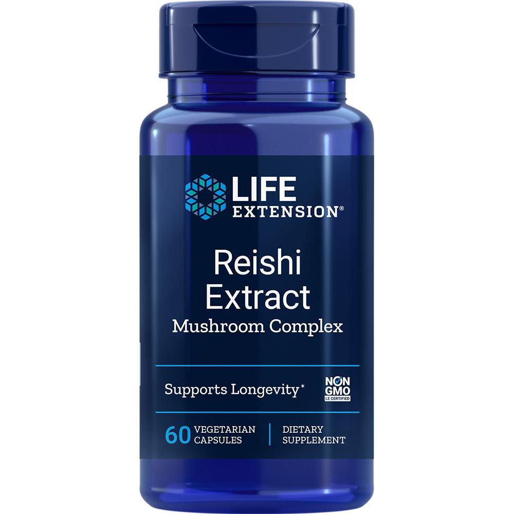 Life Extension Reishi Extract Mushroom Complex (EXP 11/2026 - FINAL SALE / NO RETURNS)-60 vegetarian capsules-N101 Nutrition