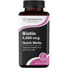 LifeSeasons Essentials Biotin Quick Melts 5,000 mcg-100 count-N101 Nutrition