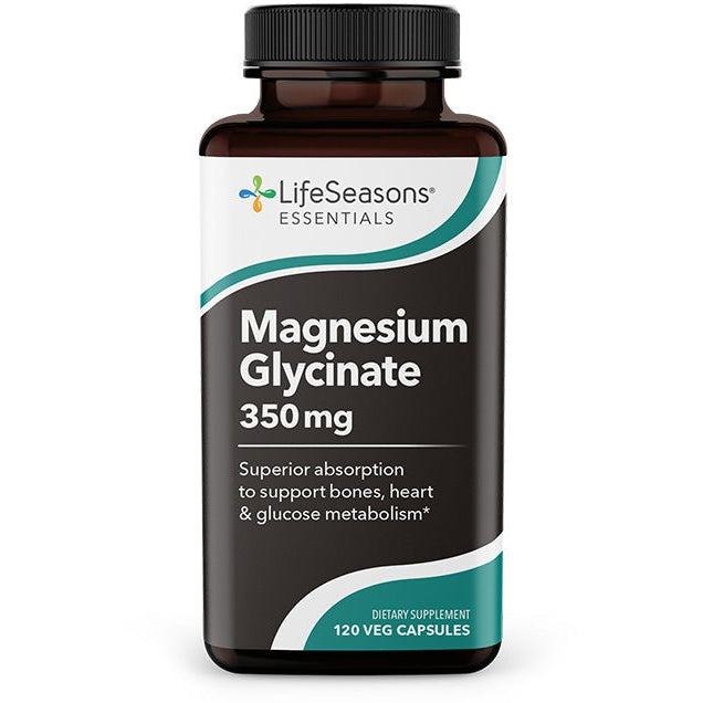 LifeSeasons Essentials Magnesium Glycinate 350 mg-120 veg capsules-N101 Nutrition