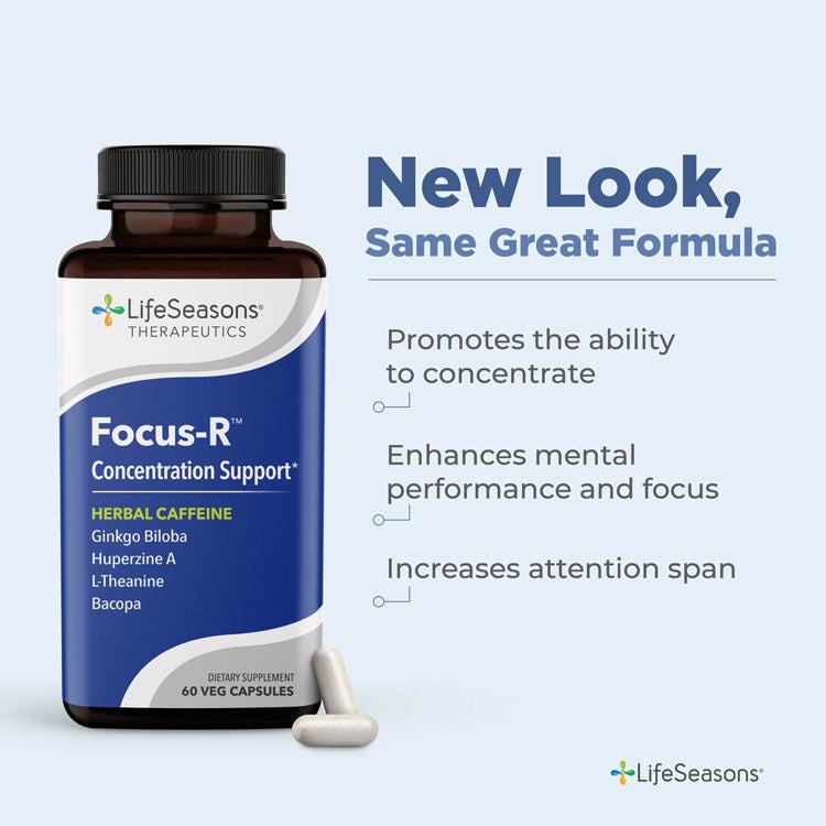 LifeSeasons Focus-R Concentration Support-60 veg capsules-N101 Nutrition