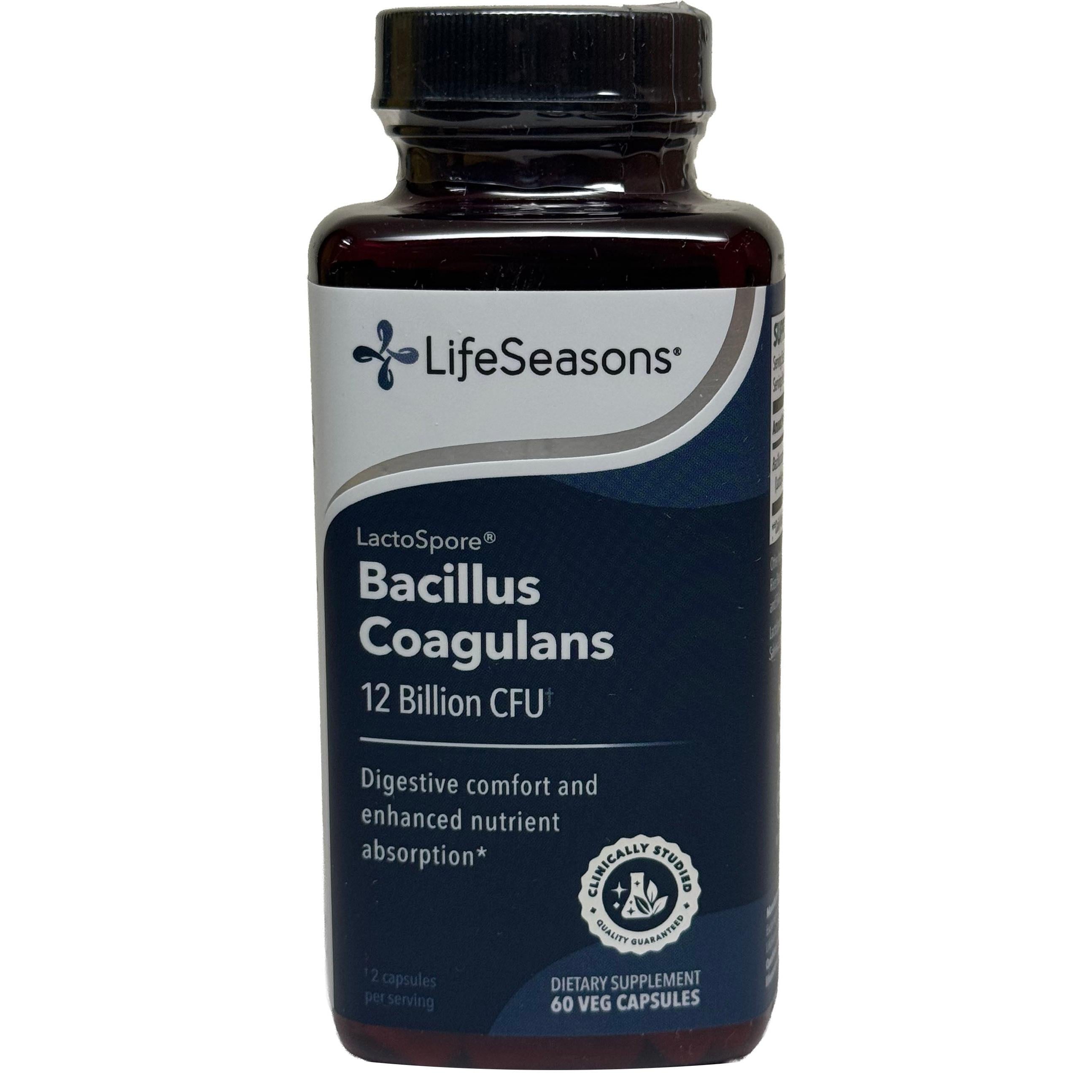 LifeSeasons LactoSpore® Bacillus Coagulans 12 Billion CFU-60 veg capsules-N101 Nutrition