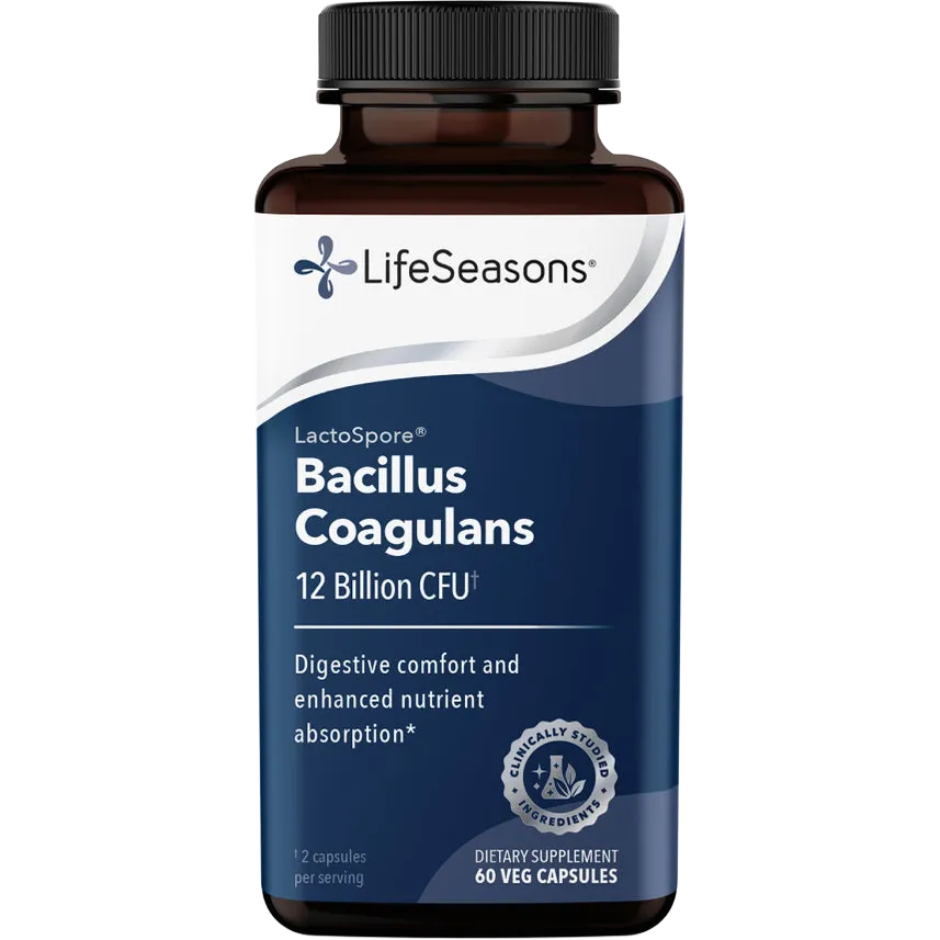 LifeSeasons LactoSpore® Bacillus Coagulans 12 Billion CFU-60 veg capsules-N101 Nutrition